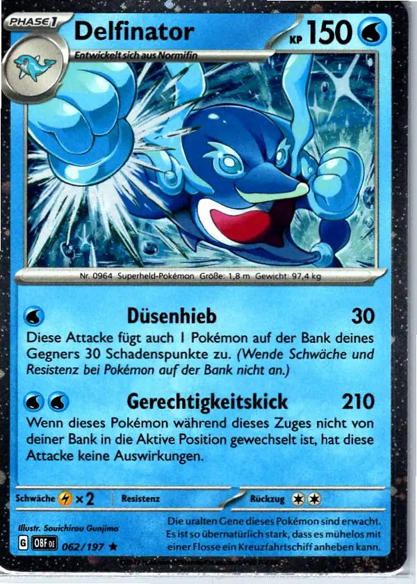 Delfinator (OBF 062) – Pokémon Holo Promo Karte aus Obsidianflammen Deutsch