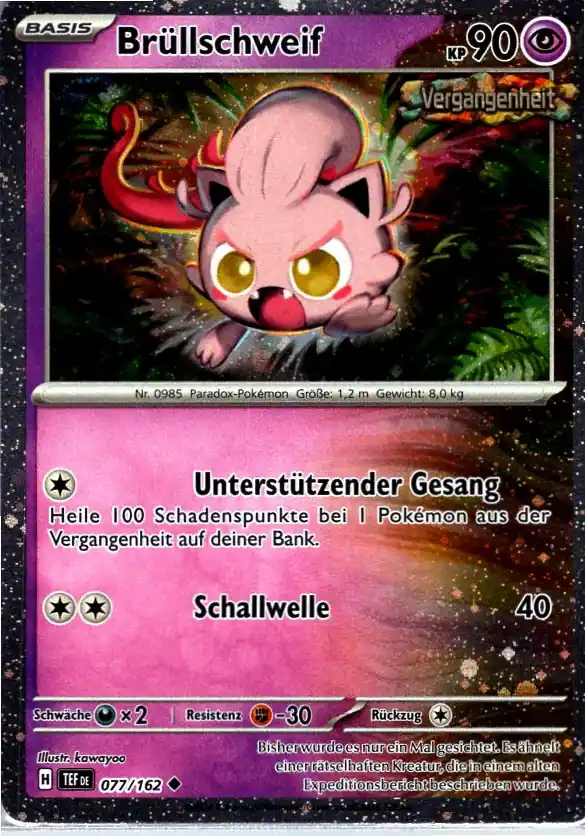 Brüllschweif (TEF 077) – Pokemon Promo Holo Karte aus Gewalten der Zeit Deutsch