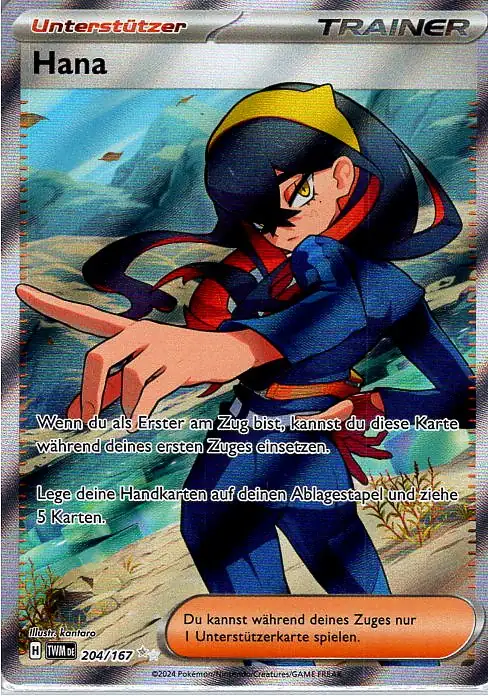 Hana (TWM 204) – Trainer Full Art Karte aus dem Set Maskerade im Zwielicht in Deutsch
