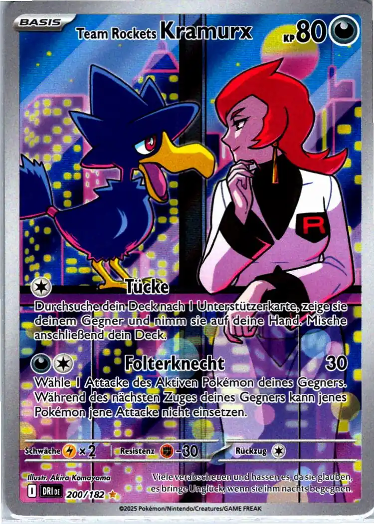 Team Rockets Kramurx (DRI 200) – Pokemon Illustration Rare Karte aus Ewige Rivalen Deutsch