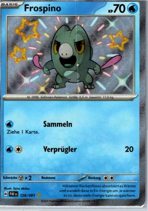 Frospino (PAF 128) – Pokemon Shiny Karte aus Paldeas Schicksale in Deutsch