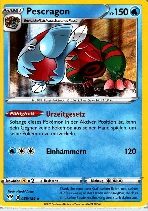 Pescragon (DAA 053) – Pokemon Holo Karte aus Flammende Finsternis Deutsch