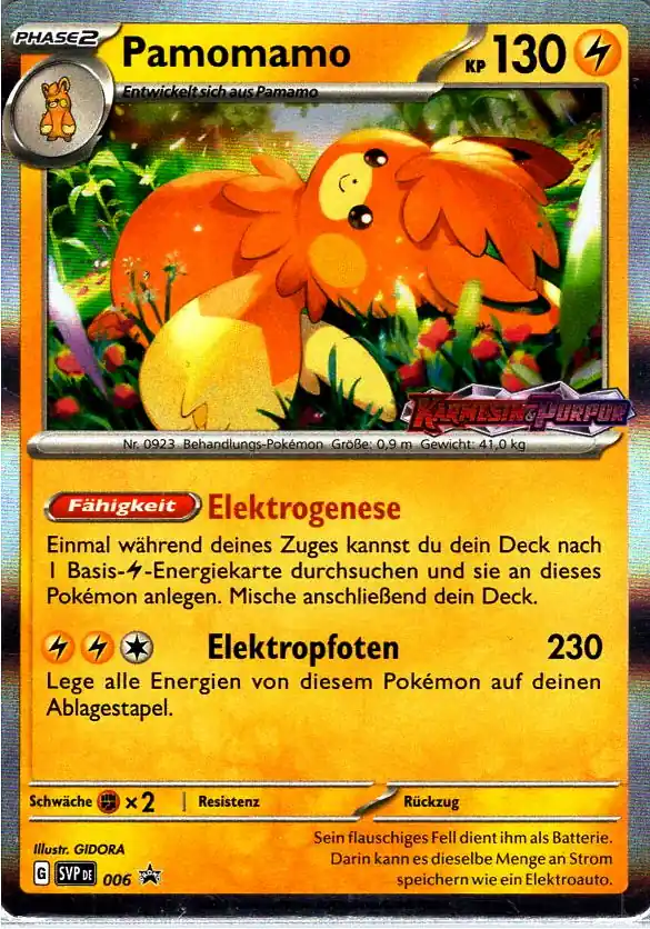Pamomamo (SVP 006) – Pokémon Promo Karte aus Karmesin und Purpur in Deutsch