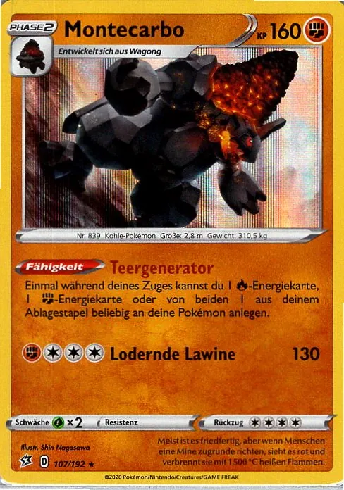 Montecarbo (RCL 107) – Pokemon Holo Karte aus Clash der Rebellen Deutsch
