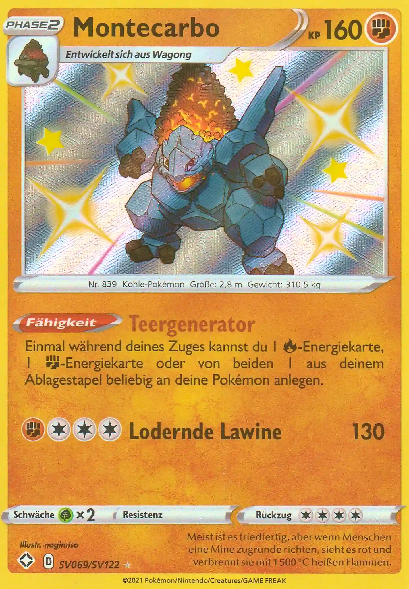 Pokemon Einzelkarte aus dem Set Glänzendes Schicksal