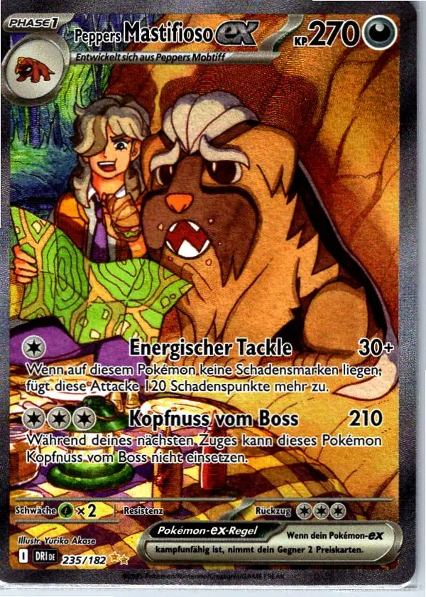 Peppers Mastifioso EX (DRI 235) – Pokémon Special Illustration Rare Karte aus Ewige Rivalen Deutsch