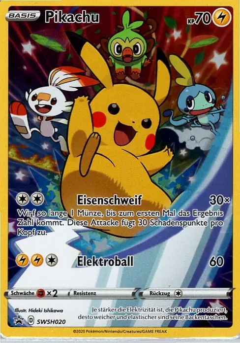 Pikachu (SWSH 020) – Pokémon Promo Karte aus Schwert und Schild in Deutsch