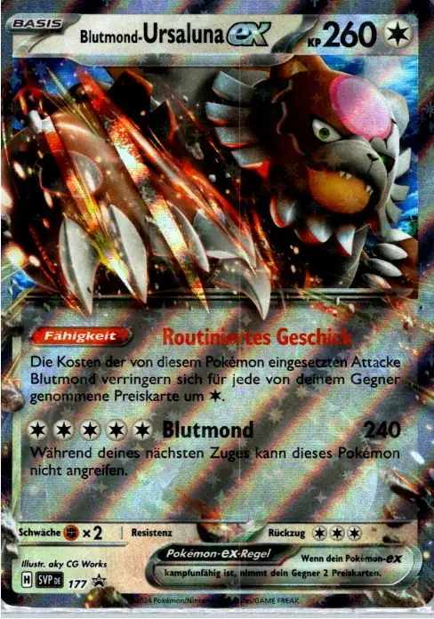 Blutmond-Ursaluna EX (SVP 177) – Pokemon Promo Karte aus Karmesin und Purpur in Deutsch
