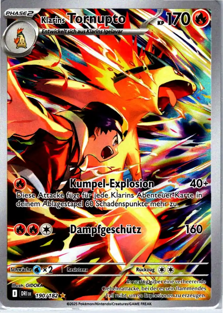 Klarins Tornupto (DRI 190) – Pokemon Illustration Rare Karte aus Ewige Rivalen Deutsch