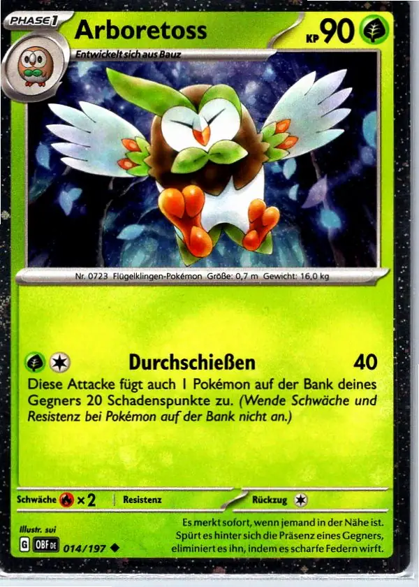 Arboretoss (OBF 014) – Pokémon Holo Promo Karte aus Obsidianflammen Deutsch