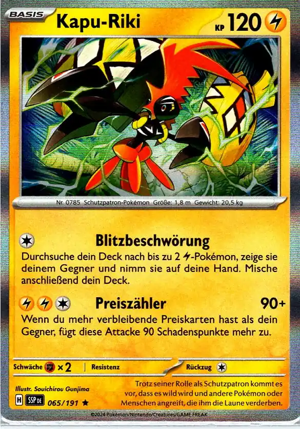 Kapu-Riki (SSP 065) – Pokemon Holo Karte aus Stürmische Funken Deutsch