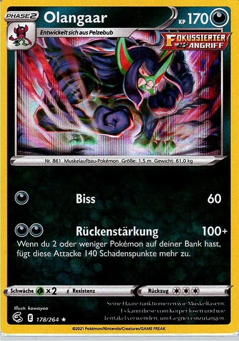Olangaar (FST 178) – Pokemon Holo Karte aus Fusionsangriff Deutsch	
