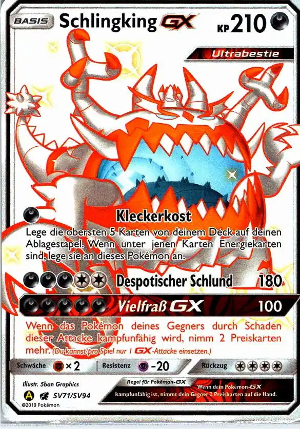 Schlingking GX (HIF SV71) – Shiny Full Art Karte aus Verborgenes Schicksal Deutsch