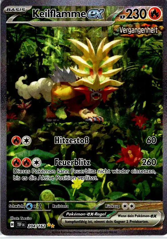 Keilflamme EX (TEF 204) – Pokemon Special Illustration Rare aus Gewalten der Zeit Deutsch