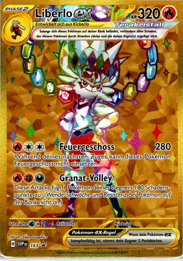 Liberlo EX (SVP 163) – Pokémon Gold Promo Karte aus Karmesin und Purpur in Deutsch