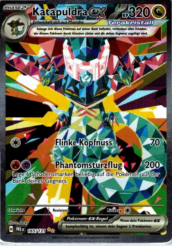 Katapuldra EX (PRE 165) – Pokemon Special Illustration Rare Karte aus Prismatische Entwicklungen Deutsch