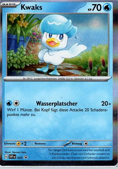 Kwaks (SVP 003) – Pokémon Promo Karte aus Karmesin und Purpur in Deutsch