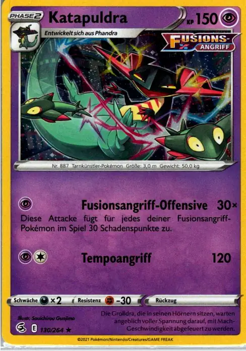 Katapuldra (FST 130) – Pokémon Promo Holo Karte aus Fusionsangriff in Deutsch