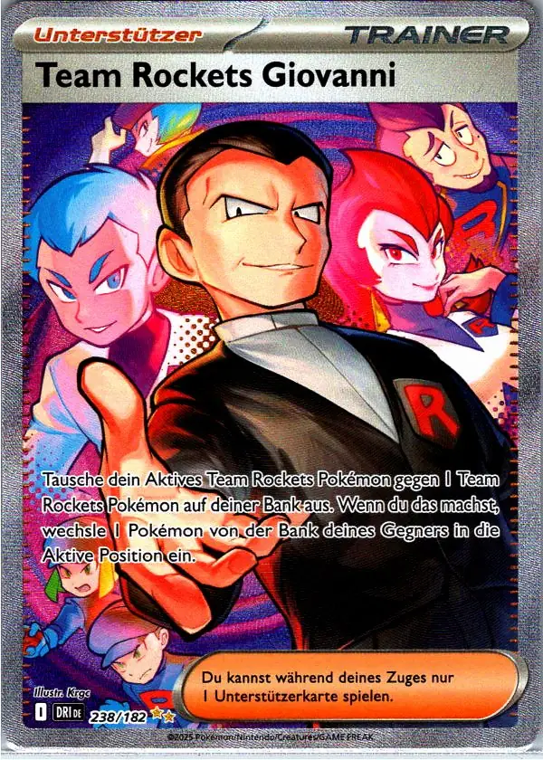 Team Rockets Giovanni (DRI 238) – Pokémon Trainer Special Illustration Rare Karte aus Ewige Rivalen Deutsch