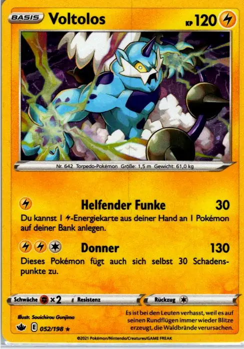 Voltolos (CRE 052) – Pokemon Promo Holo Karte aus Schaurige Herrschaft in Deutsch