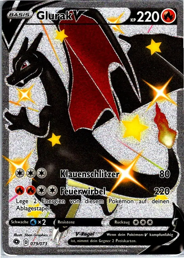 Glurak V (CPA 079) – Pokémon Shiny Full Art Karte aus Weg des Champs Deutsch