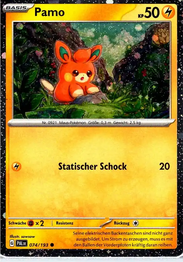 Pamo (PAL 074) – Pokemon Holo Karte aus Entwicklungen in Paldea