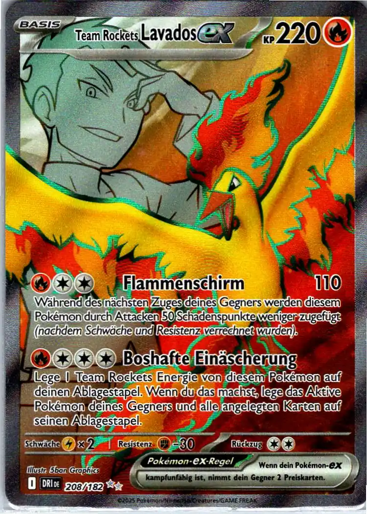 Team Rockets Lavados EX (DRI 208) – Pokemon Full Art Karte aus Ewige Rivalen Deutsch