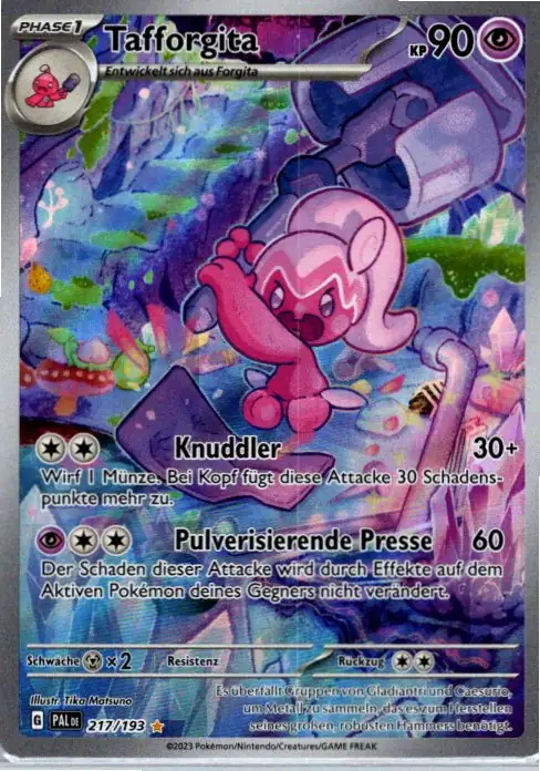 Tafforgita (PAL 217) – Pokémon Illustration Karte aus Entwicklungen in Paldea in Deutsch