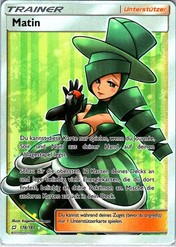 Matin (TEU 178) – Pokémon Trainer Full Art Karte aus Teams sind Trumpf Deutsch