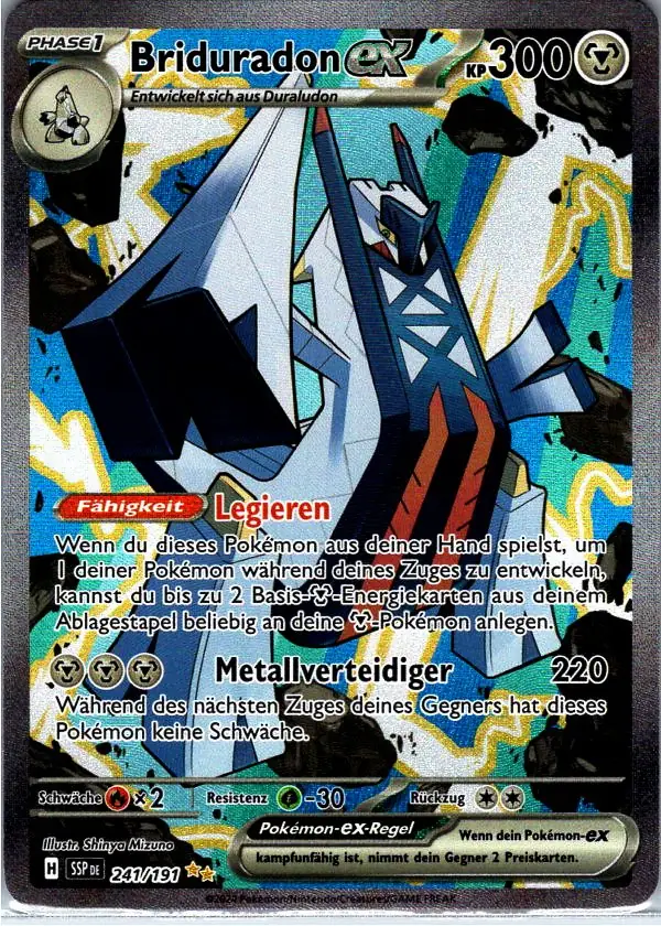 Briduradon EX (SSP 241) – Pokémon Special Illustration Rare Karte aus Stürmische Funken Deutsch