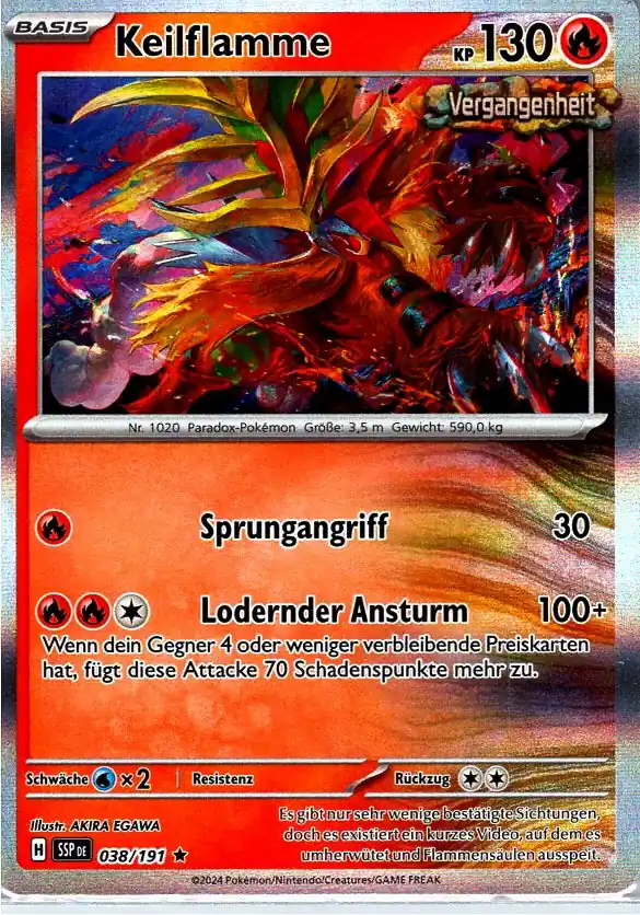 Keilflamme (SSP 038) – Pokemon Holo Karte aus Stürmische Funken Deutsch