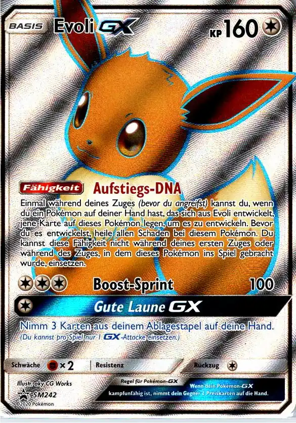Evoli GX (SM242) – Pokémon Promo Karte aus Sonne und Mond Deutsch