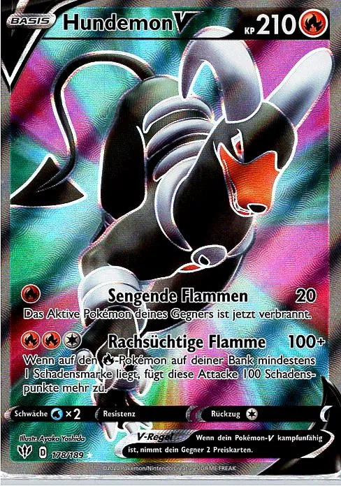 Hundemon V (DAA 178) – Pokemon Full Art Karte aus Flammende Finsternis Deutsch