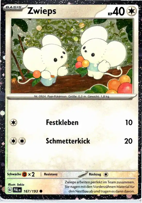 Zwieps (PAL 167) – Pokemon Holo Karte aus Entwicklungen in Paldea