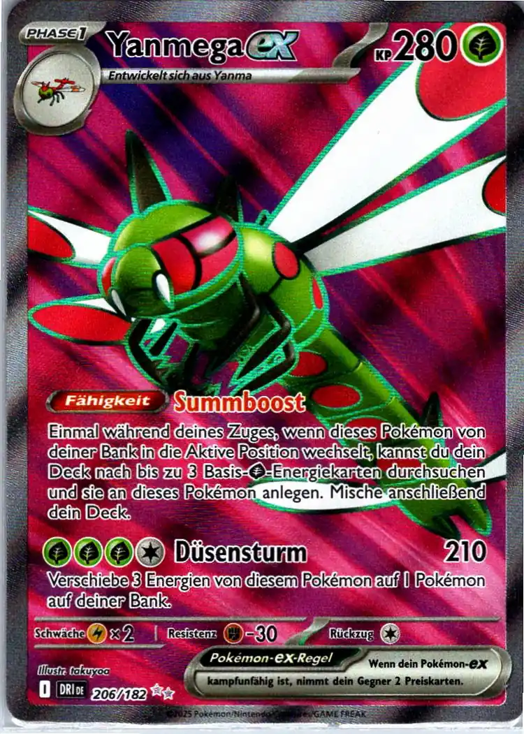 Yanmega EX (DRI 206) – Pokemon Full Art Karte aus Ewige Rivalen Deutsch