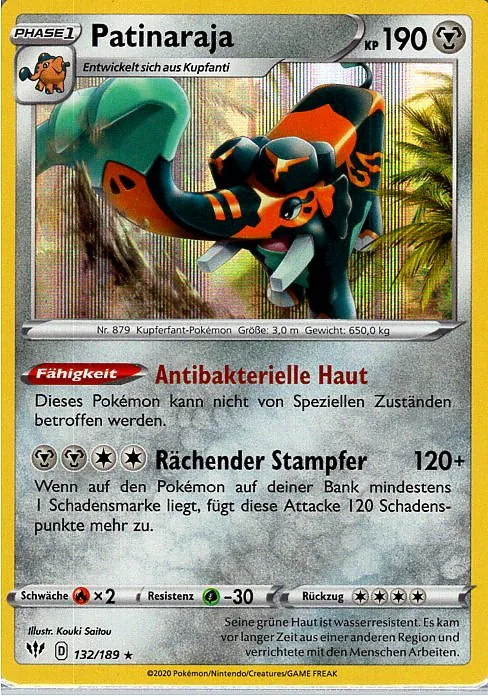 Patinaraja (DAA 132) – Pokemon Holo Karte aus Flammende Finsternis Deutsch