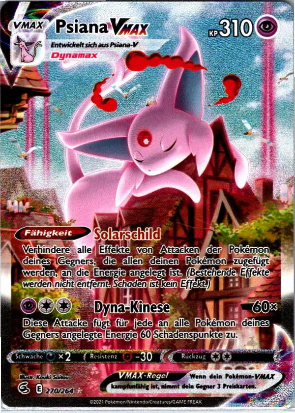 Psiana VMAX (FST 270) – Pokémon Alternatives Artwork Karte aus Fusionsangriff Deutsch