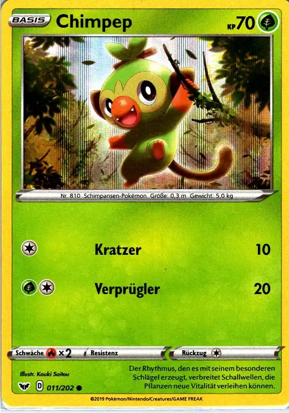 Chimpep (SSH 011) – Pokemon Holo Promo Karte aus Schwert und Schild Deutsch