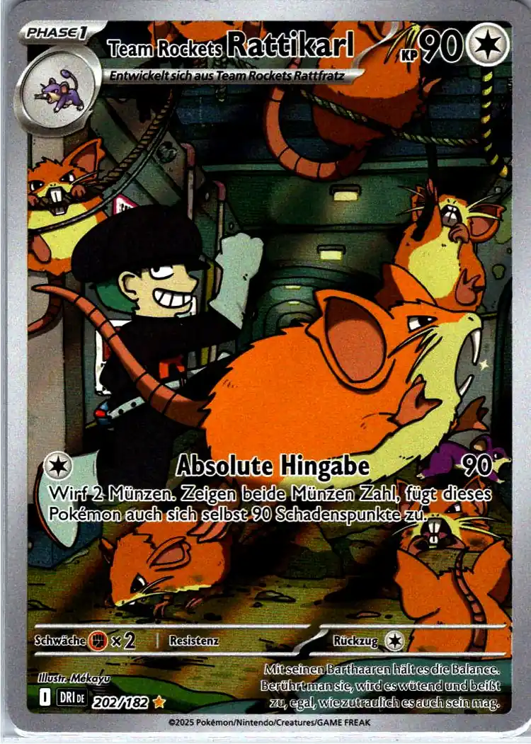 Team Rockets Rattikarl (DRI 202) – Pokemon Illustration Rare Karte aus Ewige Rivalen Deutsch