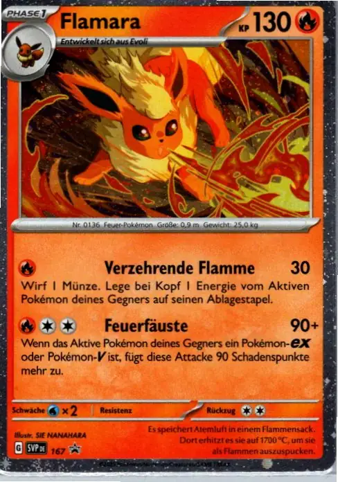 Flamara (SVP 167) – Pokemon Promo Karte aus Karmesin und Purpur in Deutsch