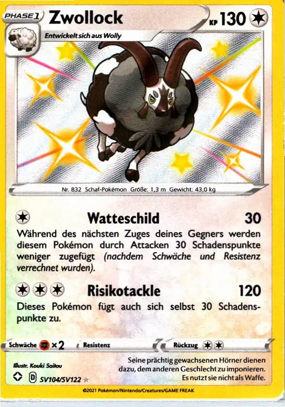 Zwollock (SHF SV104) – Pokemon Shiny Karte aus Glänzendes Schicksal Deutsch