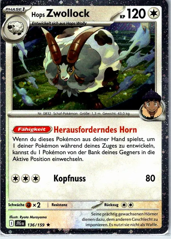 Hops Zwollock (JTG 136) – Pokémon Promo Holo Karte aus Reisegefährten Deutsch